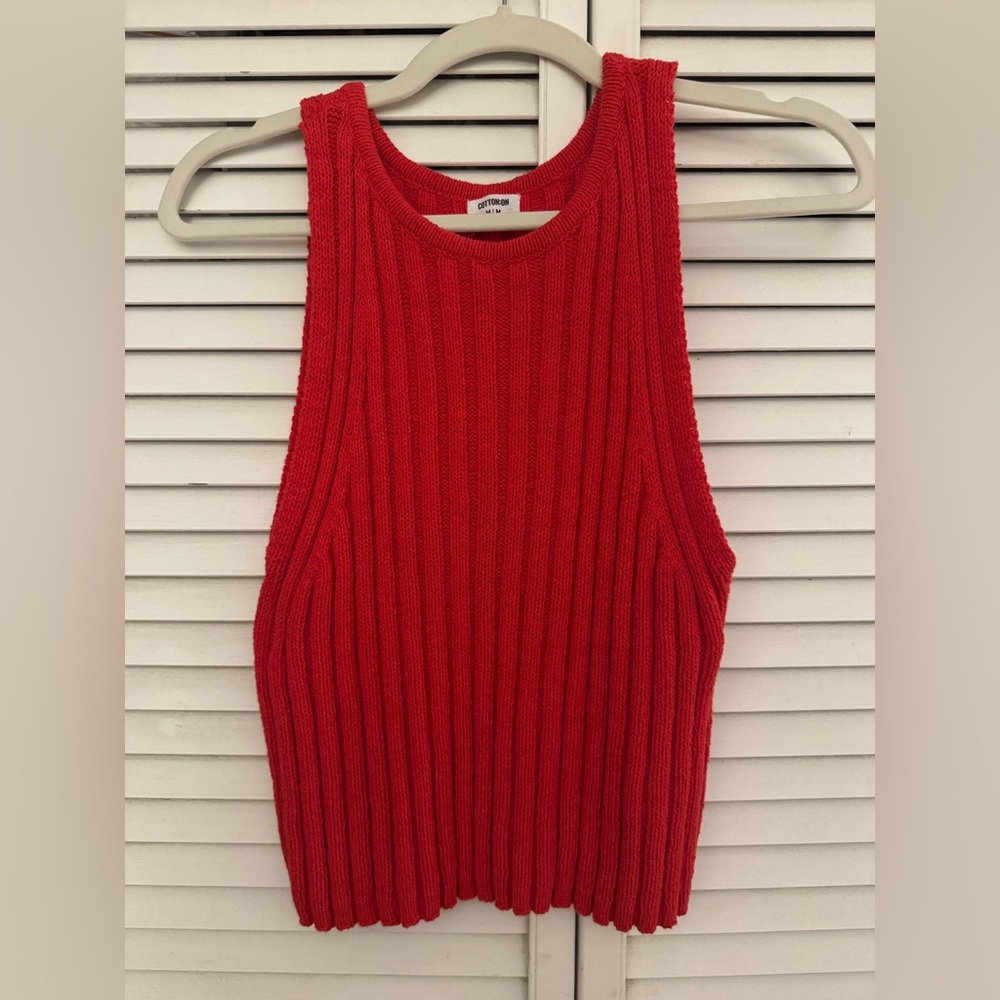 Cotton On Red Ribbed Knit Tank